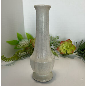 Vintage White Matte Bud Vase